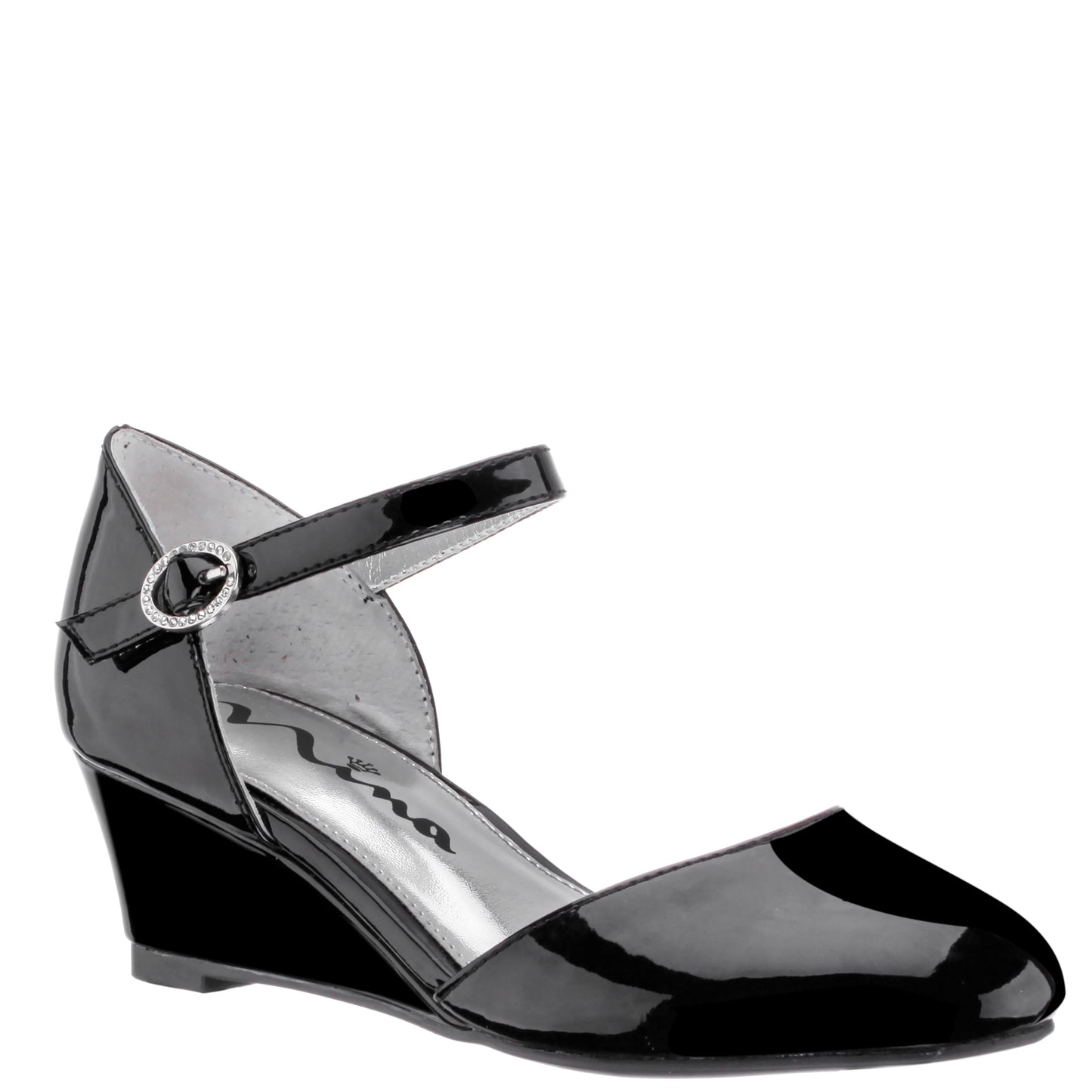 Nina Shoes Girls Lenora Black Wedge Dress Shoes