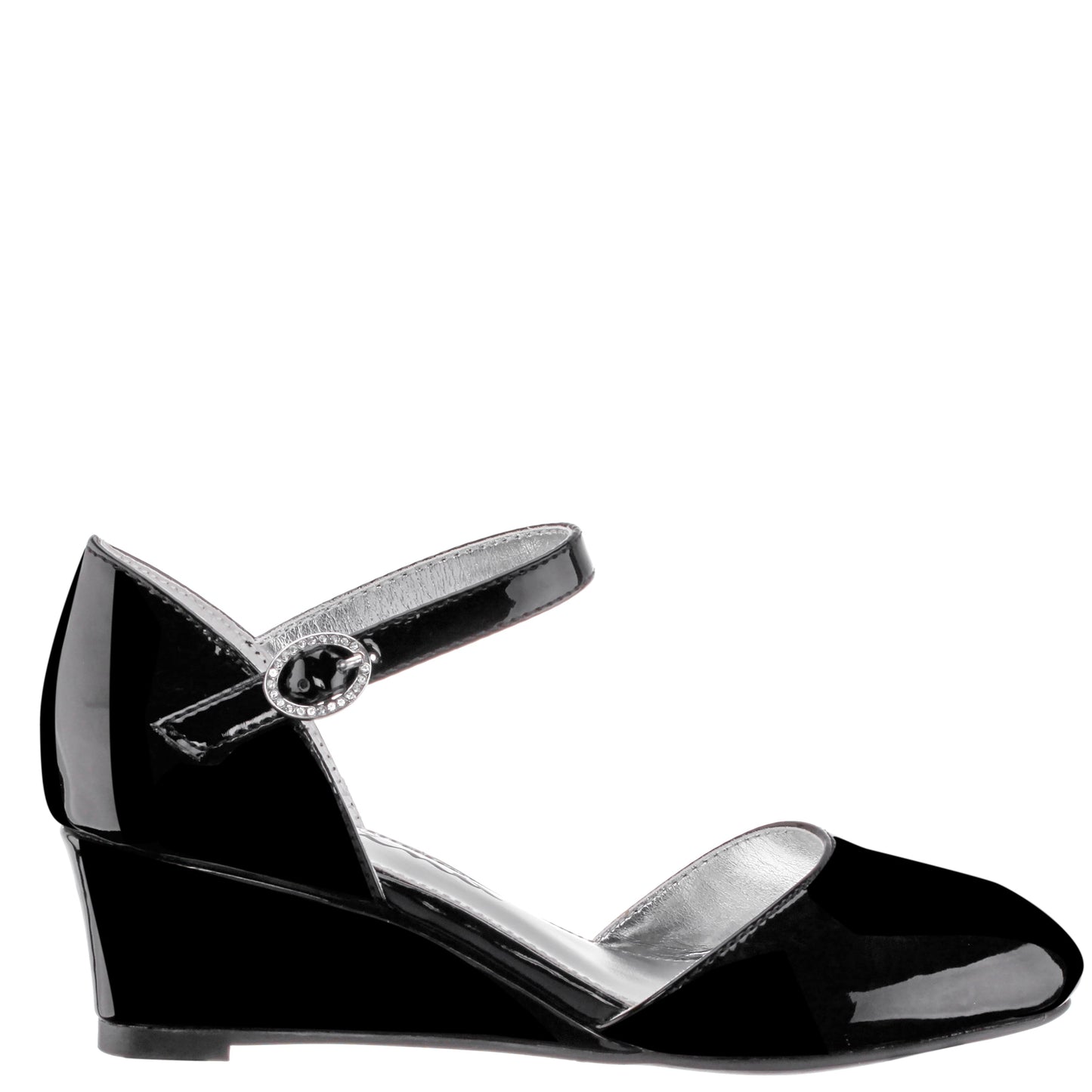 Nina Shoes Girls Lenora Black Wedge Dress Shoes