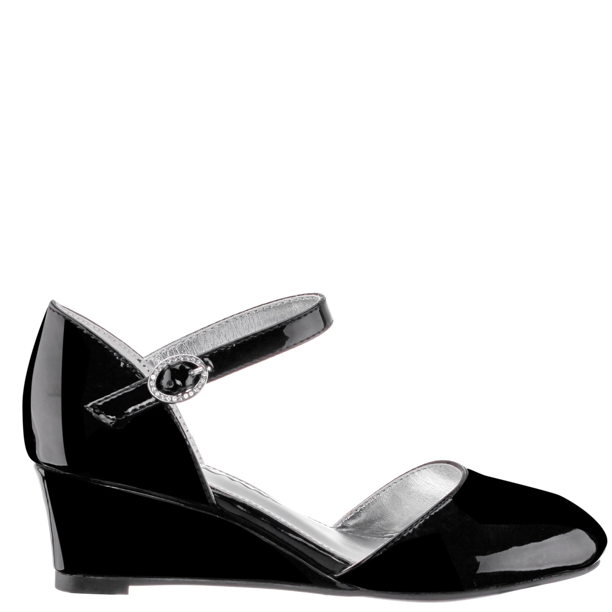 Nina Shoes Girls Lenora Black Wedge Dress Shoes