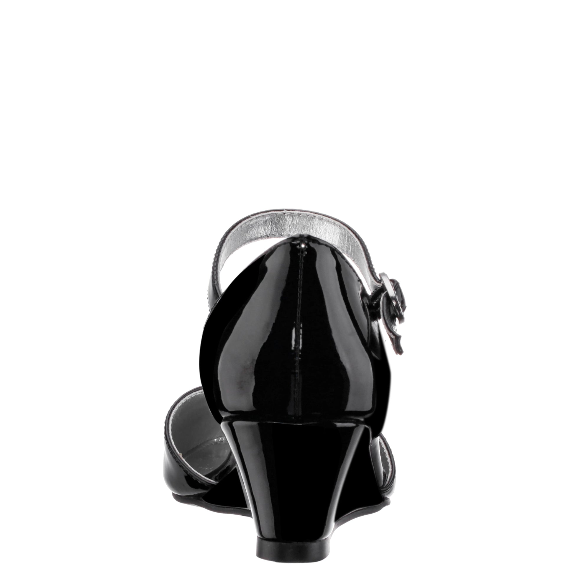 Nina Shoes Girls Lenora Black Wedge Dress Shoes