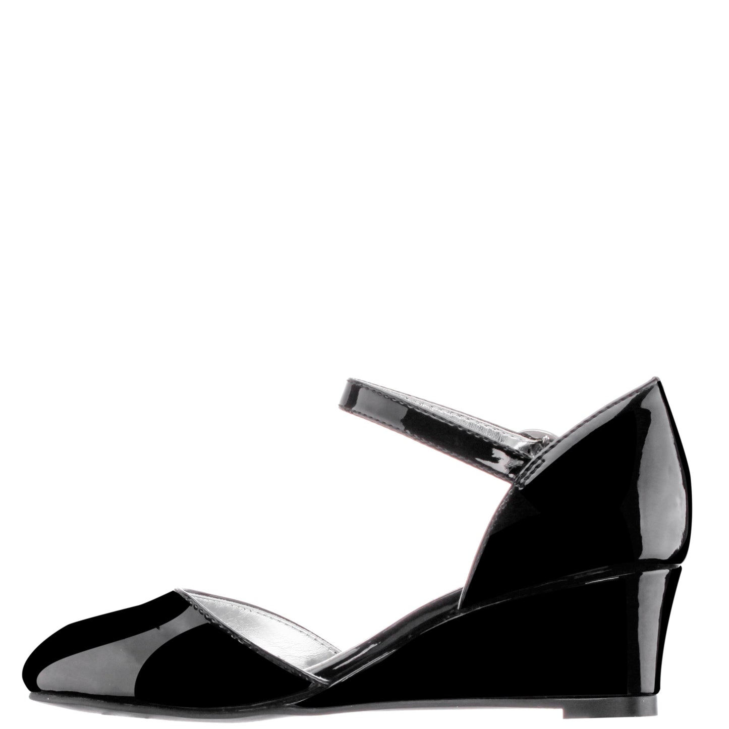 Nina Shoes Girls Lenora Black Wedge Dress Shoes