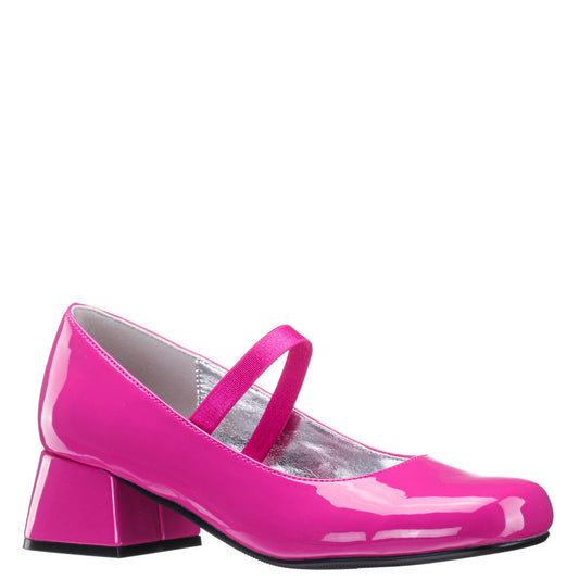 Nina Shoes Girls Tevi Pink Patent Elastic Strap Dress Shoes