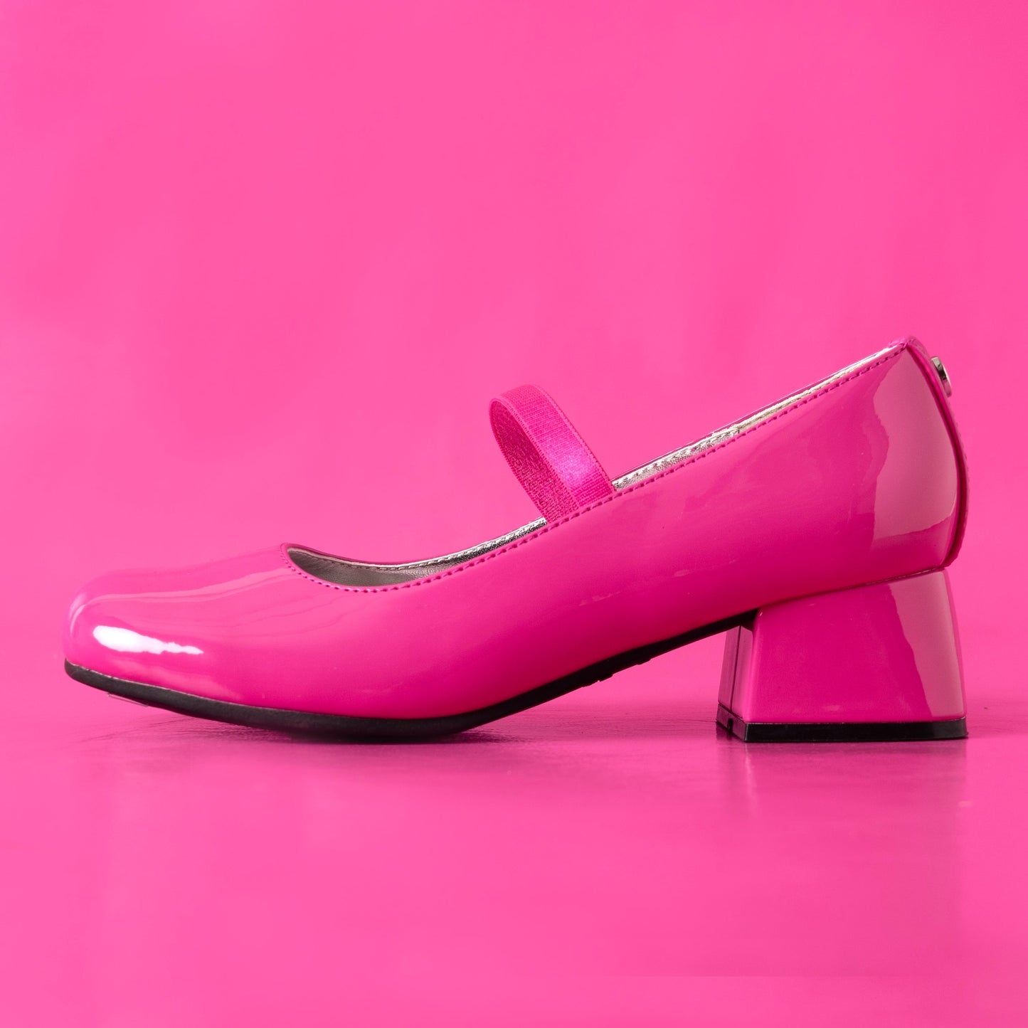 Nina Shoes Girls Tevi Pink Patent Elastic Strap Dress Shoes