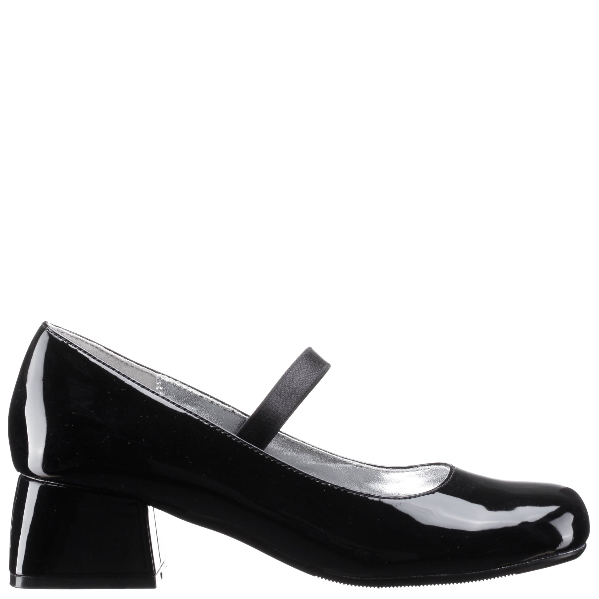 Nina Shoes Girls Tevi Black Patent Elastic Strap Dress Shoes