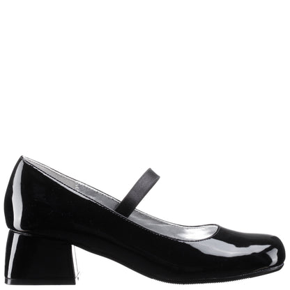 Nina Shoes Girls Tevi Black Patent Elastic Strap Dress Shoes