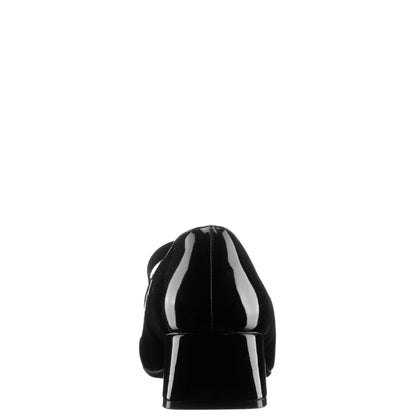 Nina Shoes Girls Tevi Black Patent Elastic Strap Dress Shoes