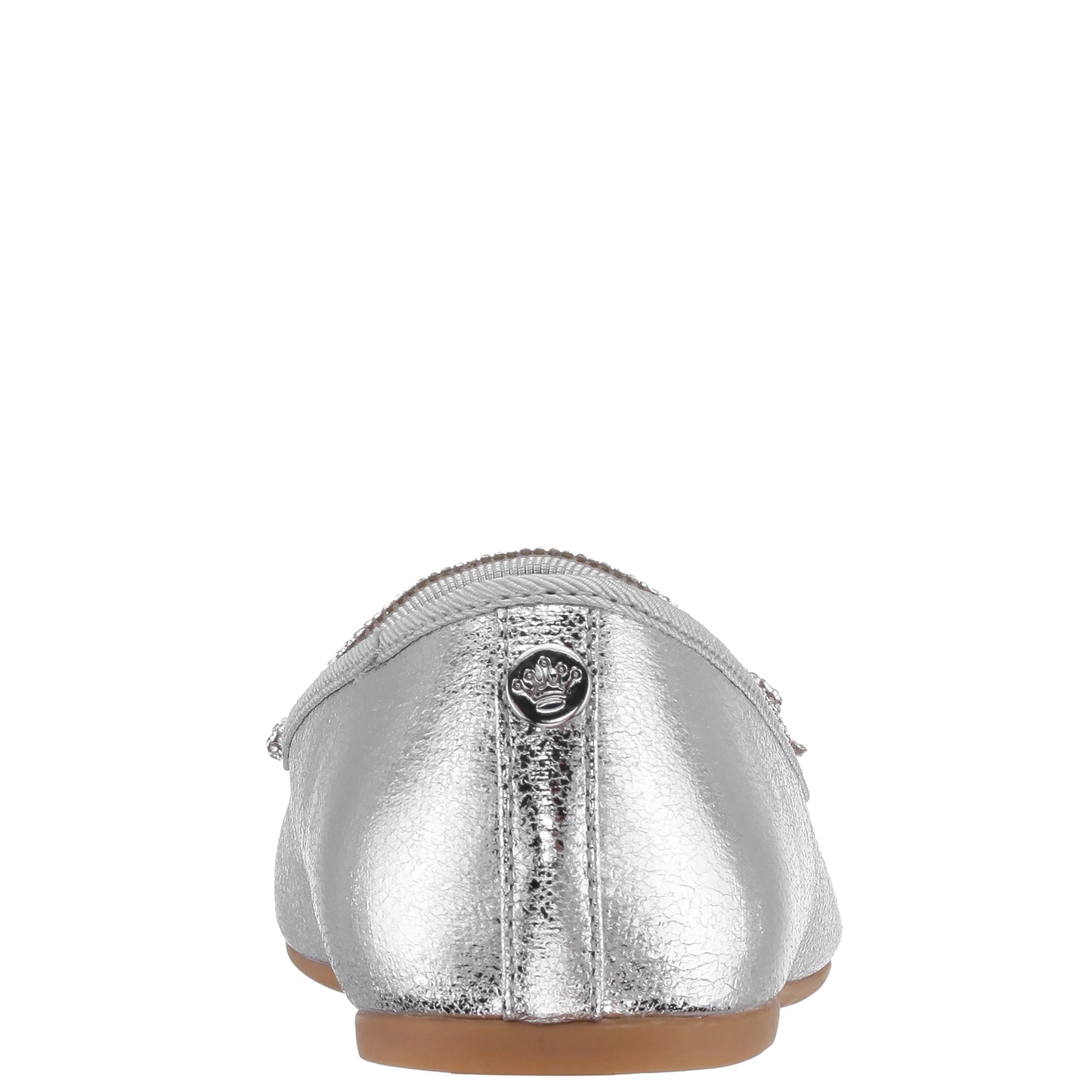 Nina Shoes Girls Kendalla Silver Crackle Metallic Ballet Flats