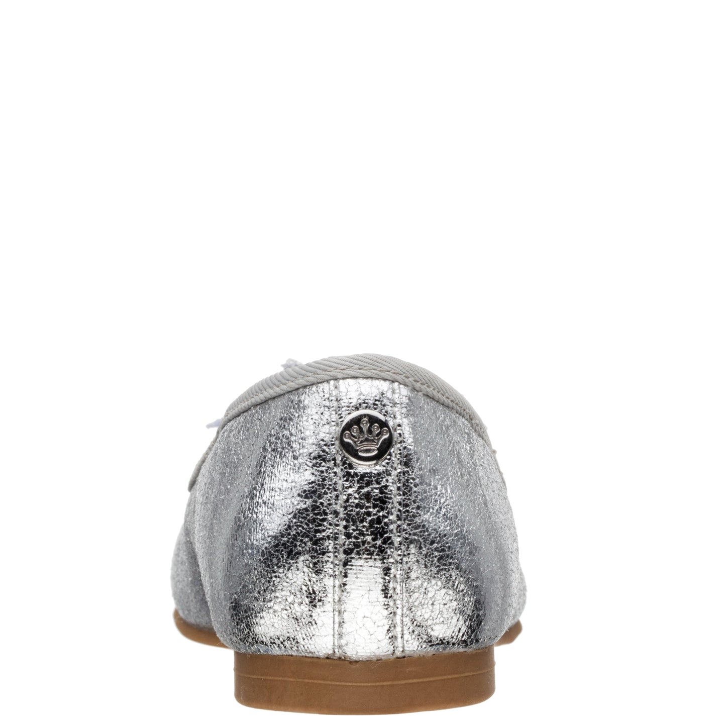 Nina Shoes Girls Jeanesse silver metallic flower ballet flats