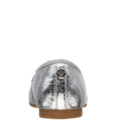 Nina Shoes Girls Jeanesse silver metallic flower ballet flats