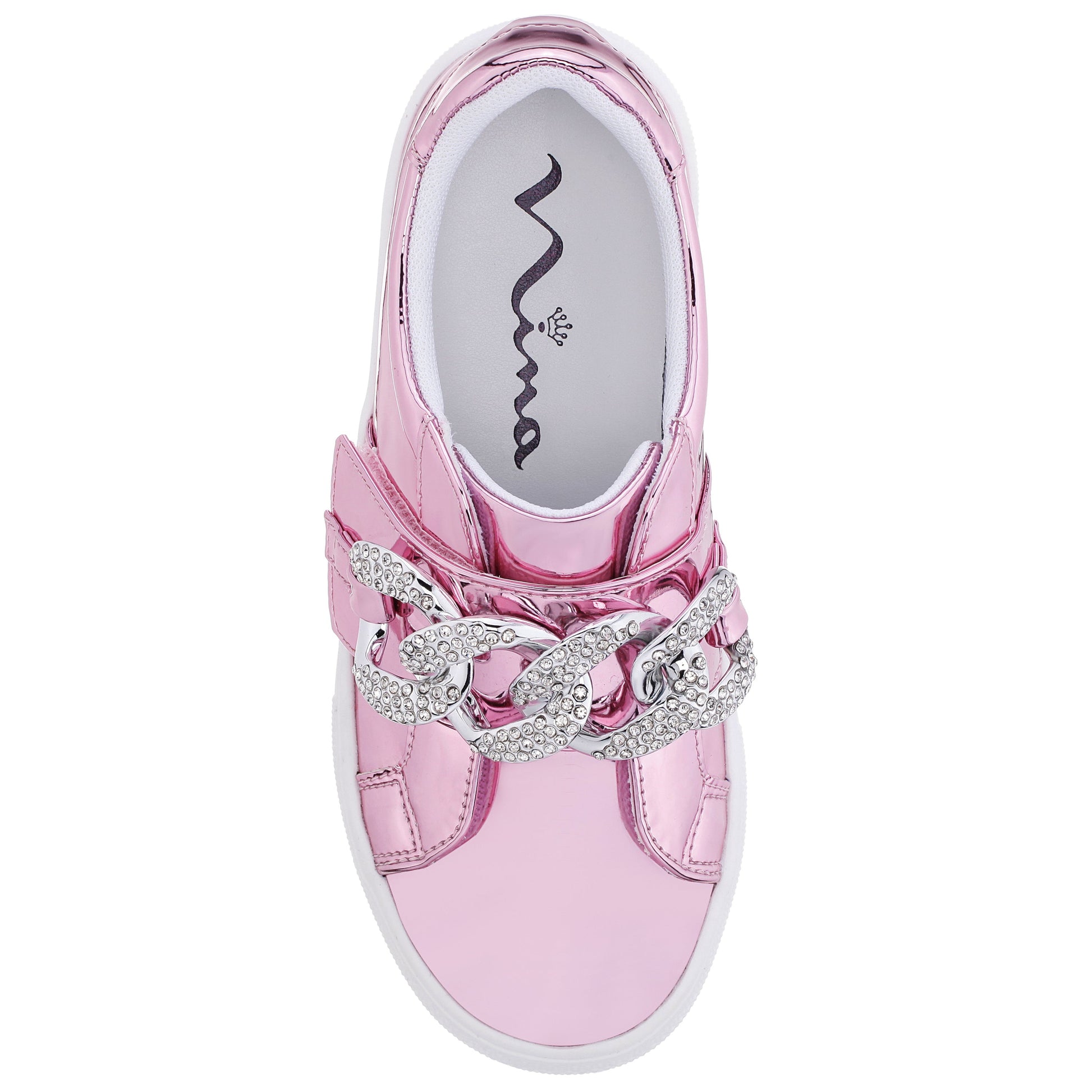 Nina Shoes Girls Emaleigh Pink Metallic Low Top Slip-on Sneakers