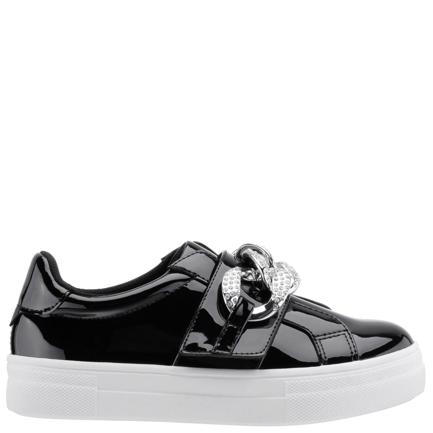 Nina Shoes Girls Emaleigh Black Patent Low Top Slip-on Sneakers