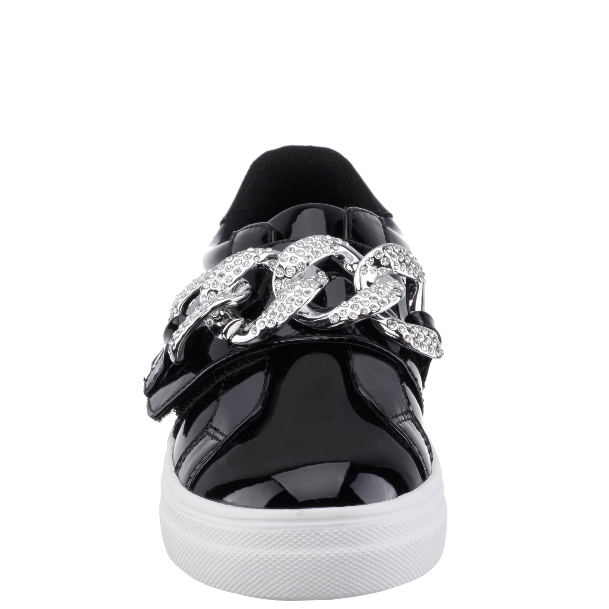 Nina Shoes Girls Emaleigh Black Patent Low Top Slip-on Sneakers