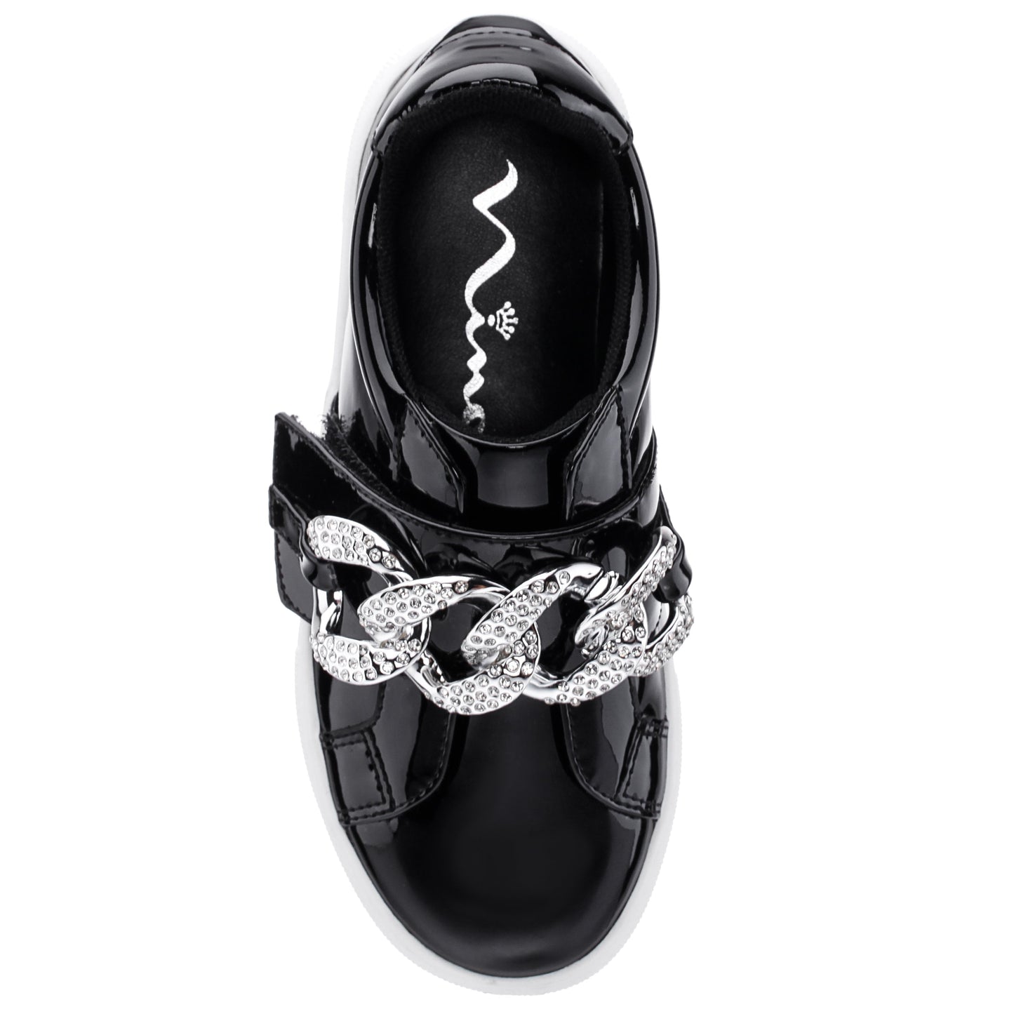 Nina Shoes Girls Emaleigh Black Patent Low Top Slip-on Sneakers
