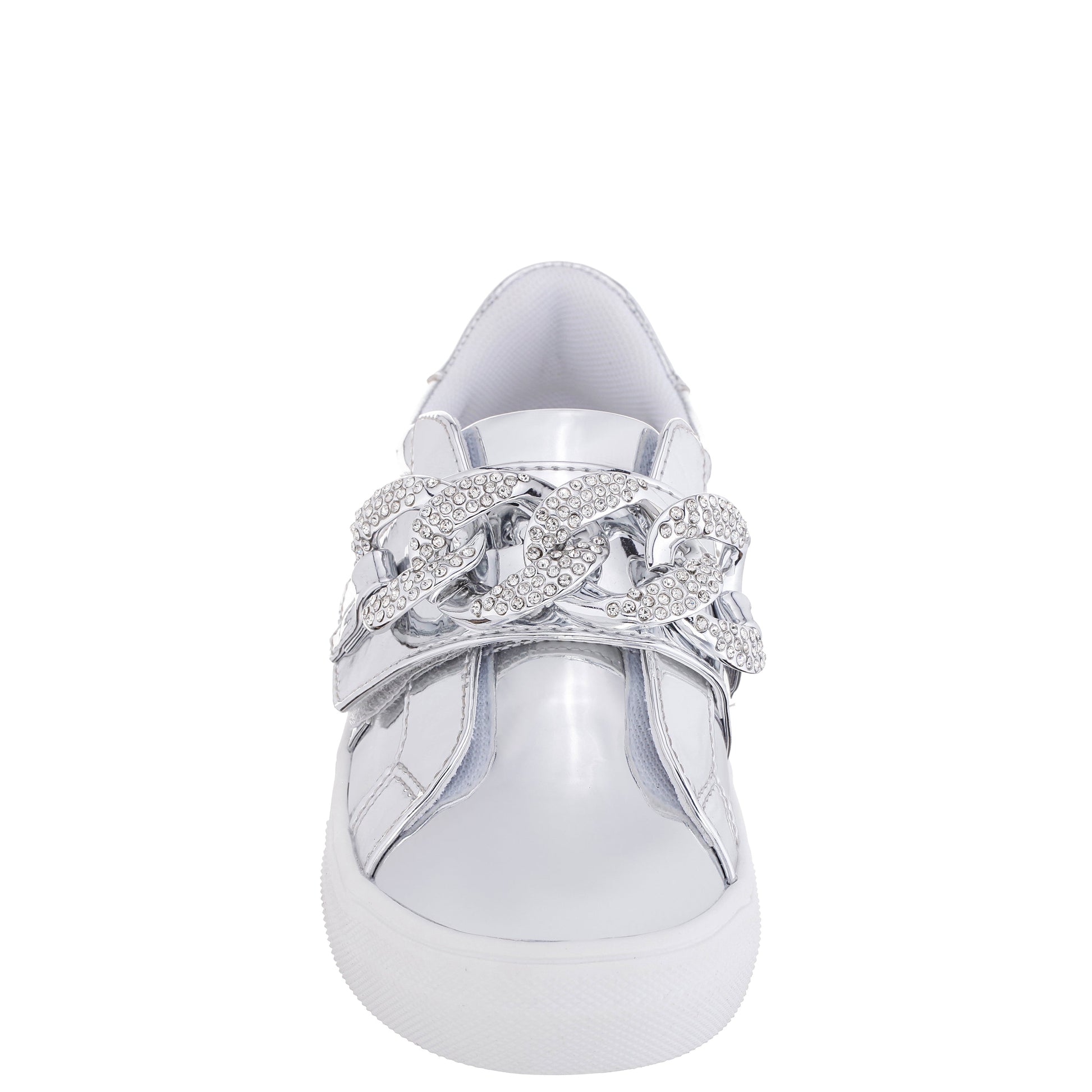 Nina Shoes Girls Emaleigh Silver Metallic Low Top Slip-on Sneakers