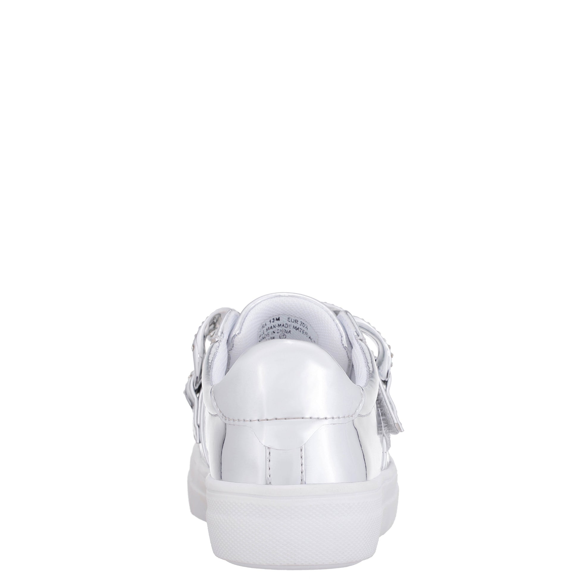 Nina Shoes Girls Emaleigh Silver Metallic Low Top Slip-on Sneakers