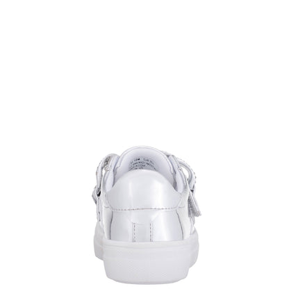 Nina Shoes Girls Emaleigh Silver Metallic Low Top Slip-on Sneakers
