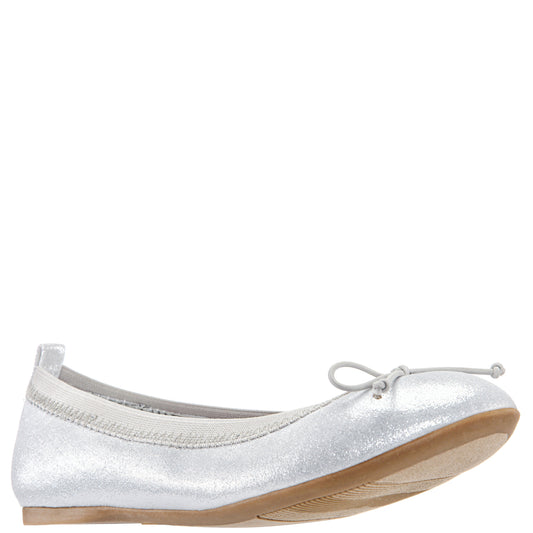 Nina Shoes Girls Esther Silver Shimmer Ballet Flats