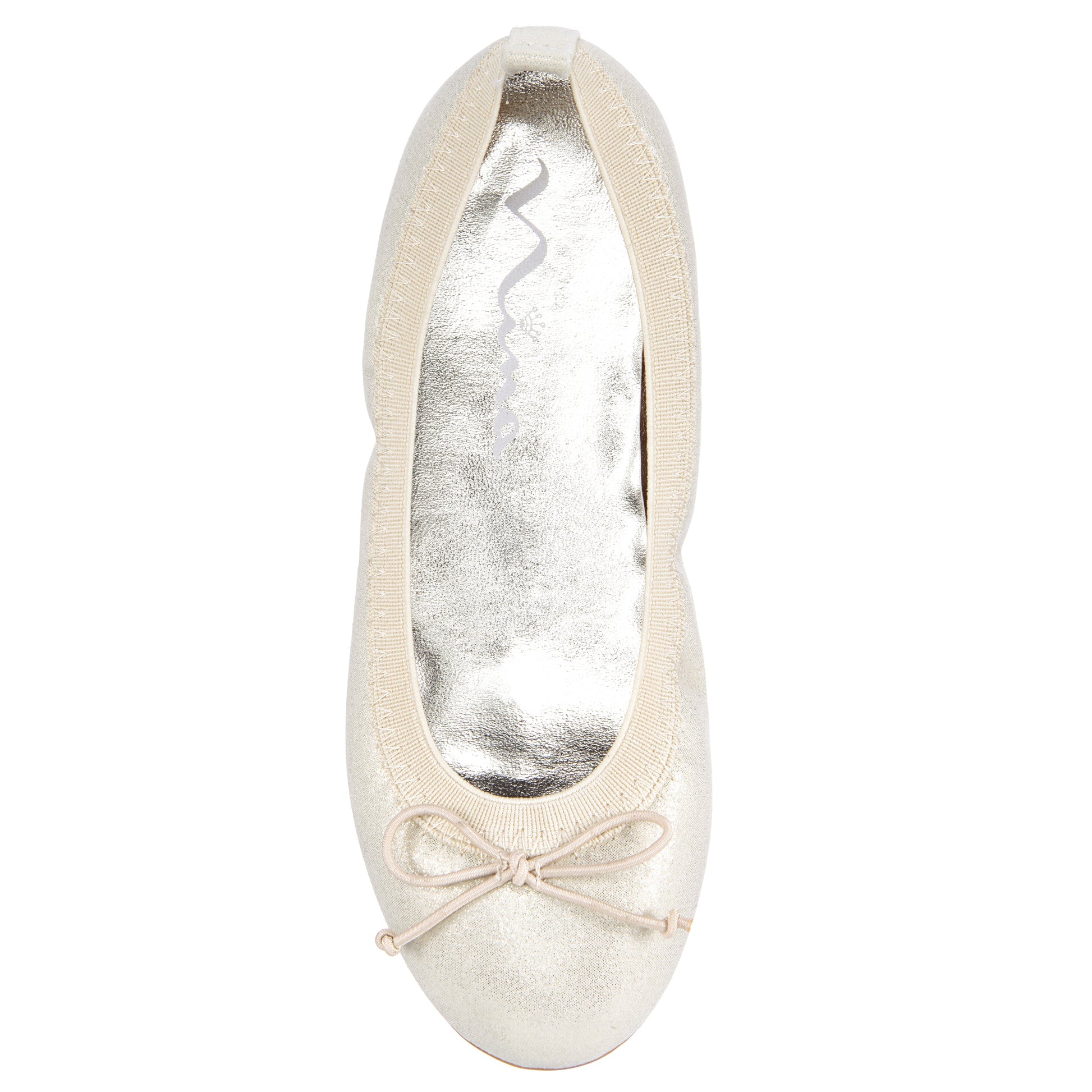 Nina Shoes Girls Esther Platino Shimmer Ballet Flats