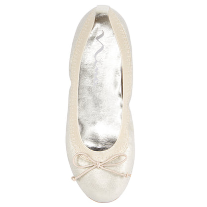 Nina Shoes Girls Esther Platino Shimmer Ballet Flats