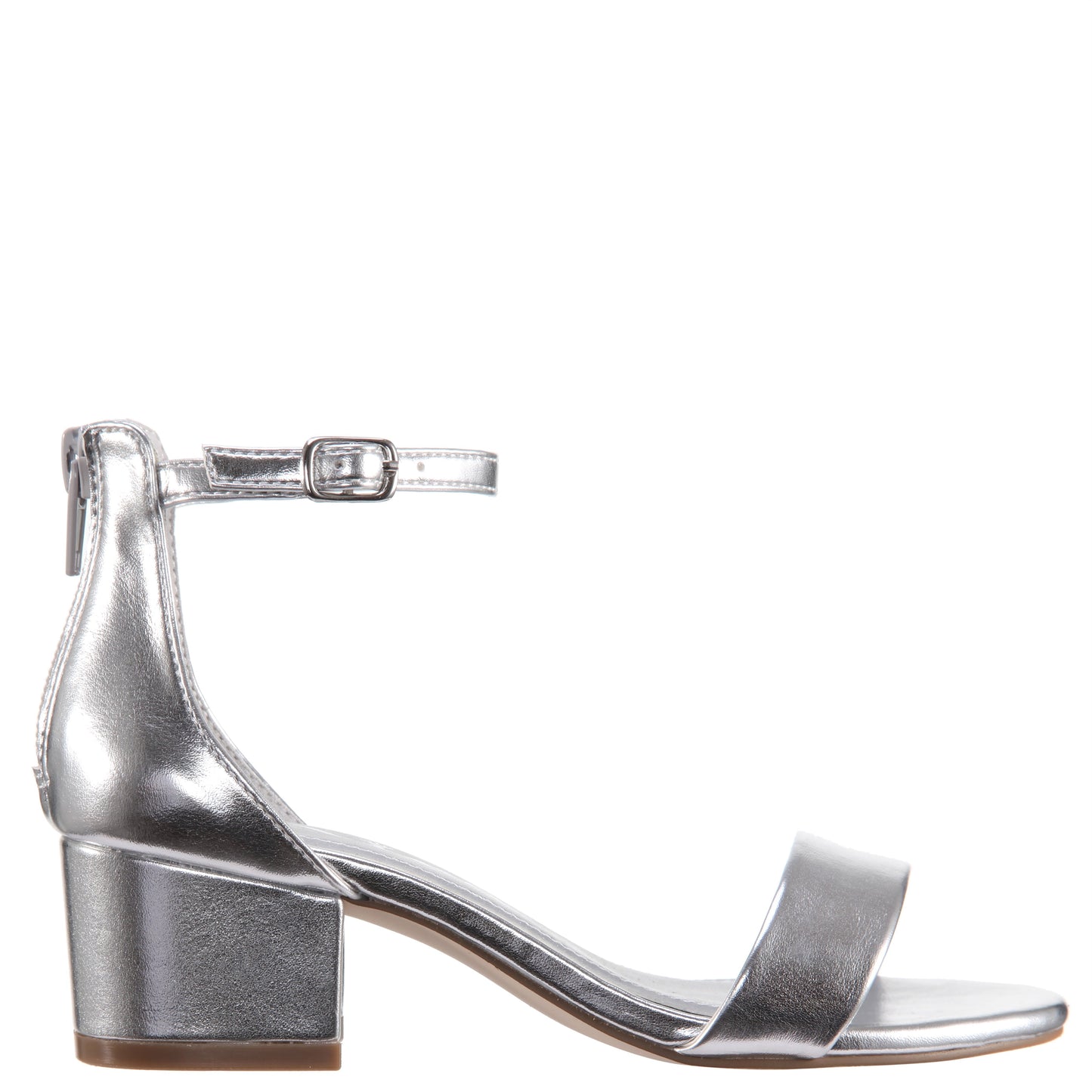 Nina Shoes Girls Hidi Silver Metallic Ankle Strap Dress Sandals