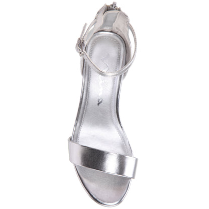 Nina Shoes Girls Hidi Silver Metallic Ankle Strap Dress Sandals