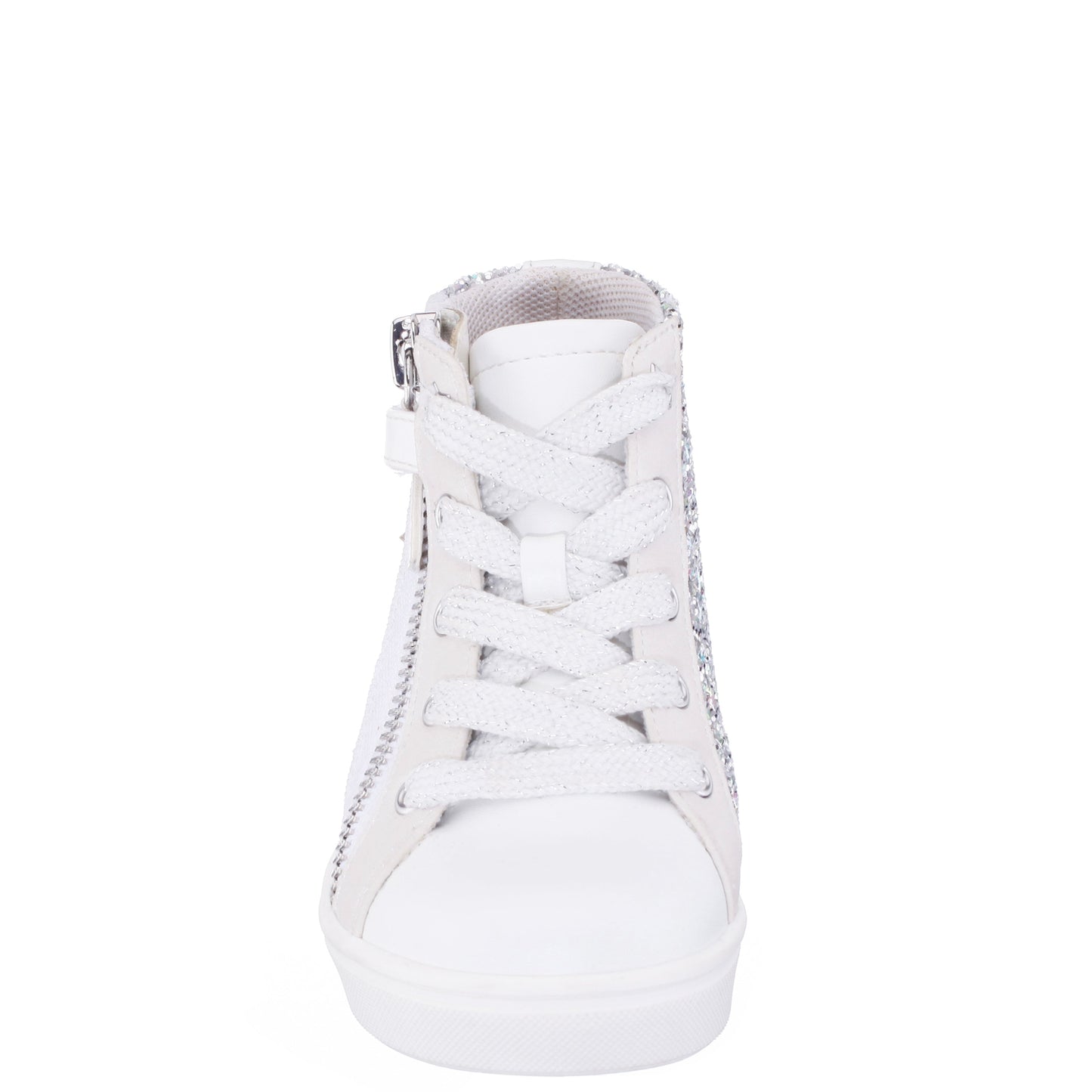 Nina Shoes Girls Yuti White Glitter High Top Sneakers
