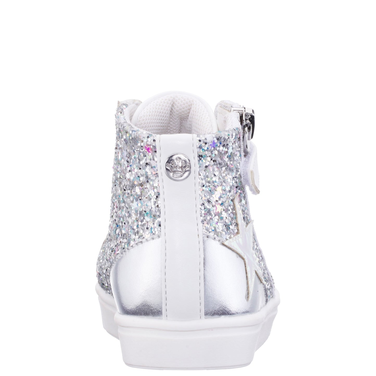 Nina Shoes Girls Yuti White Glitter High Top Sneakers