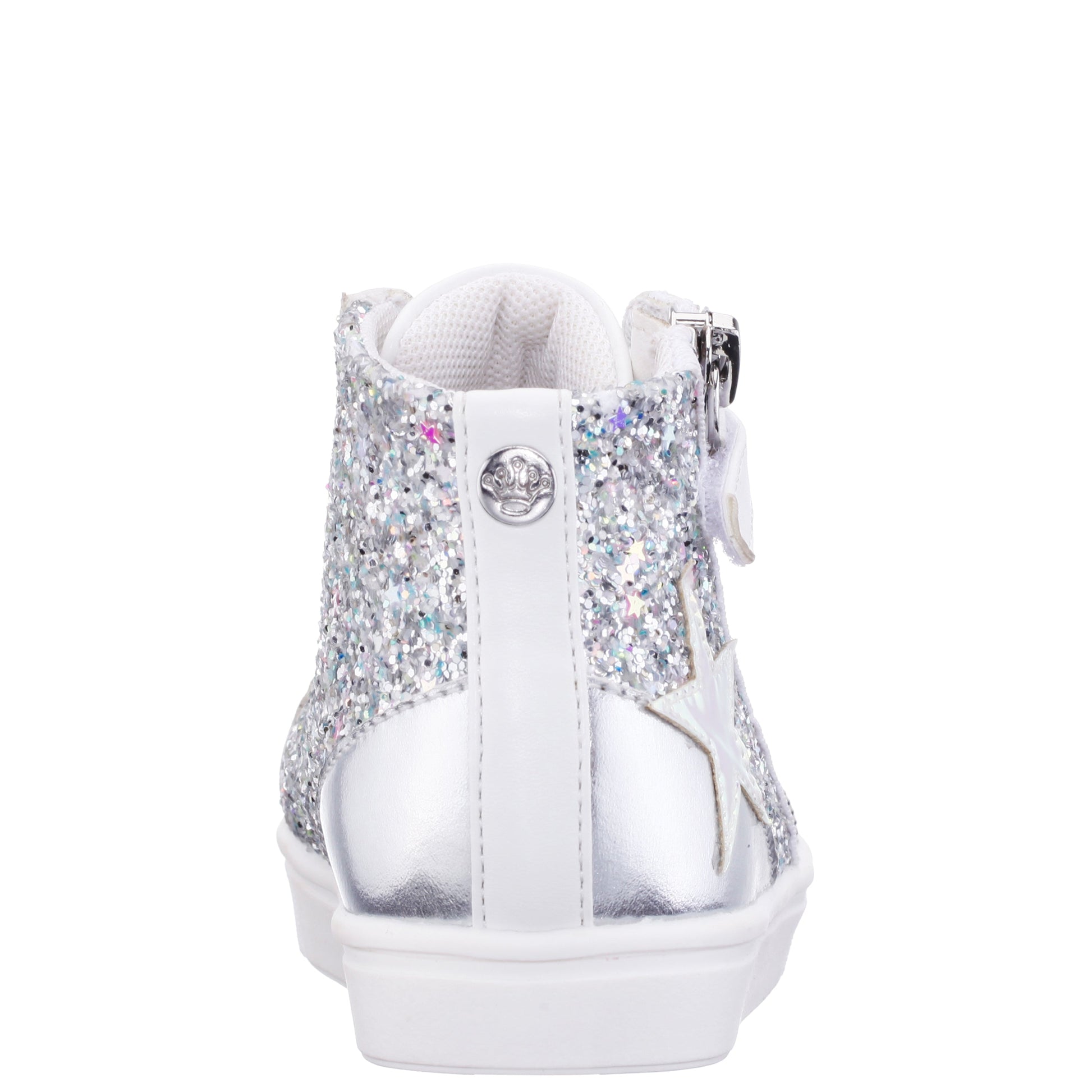 Nina Shoes Girls Yuti White Glitter High Top Sneakers