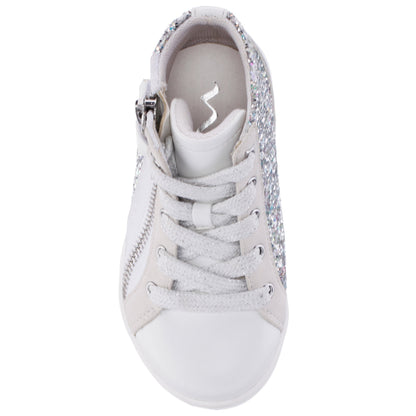 Nina Shoes Girls Yuti White Glitter High Top Sneakers