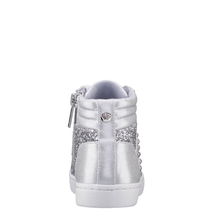 Nina Shoes Girls Michaela Silver Glitter High Top Sneakers