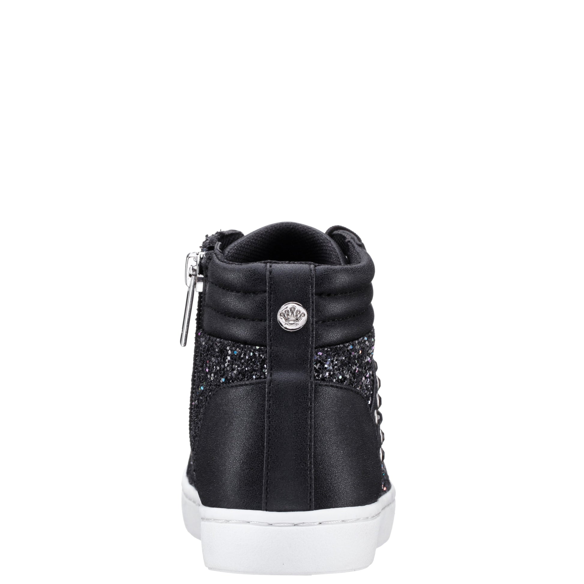 Nina Shoes Girls Michaela Black Glitter High Top Sneakers