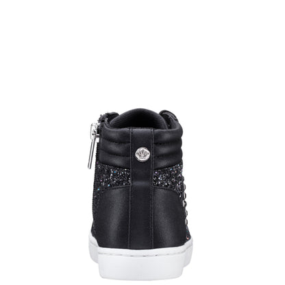 Nina Shoes Girls Michaela Black Glitter High Top Sneakers