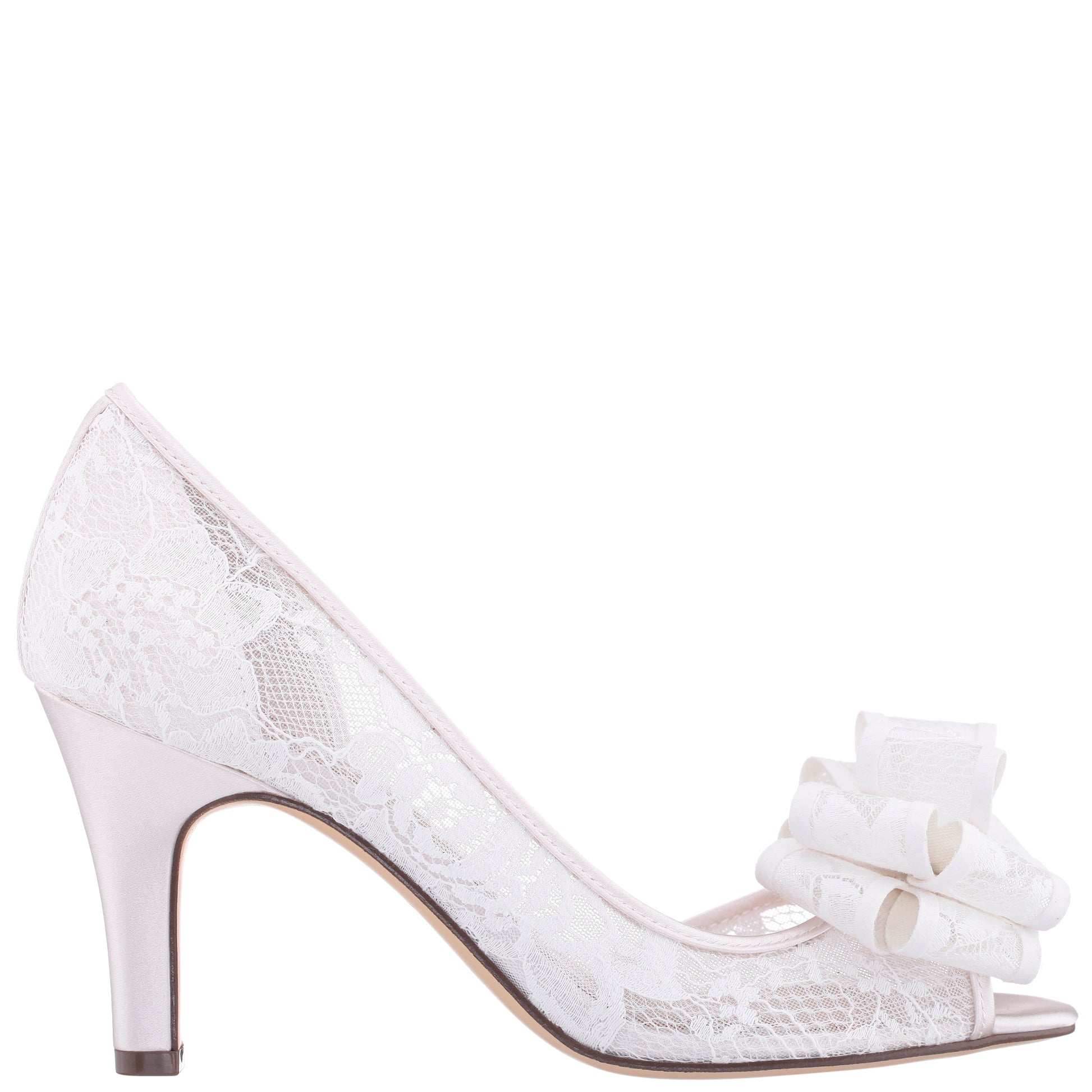 Nina Shoes Floyda White Mid-Heel Pumps