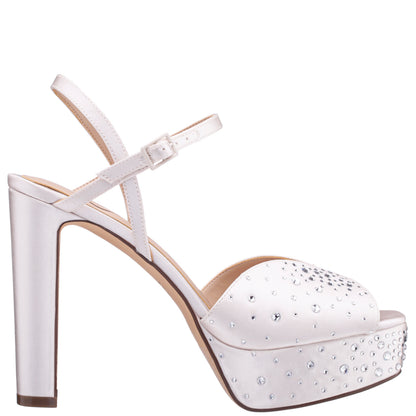 Nina Shoes Addison White Sandal Stiletto-Heel Platform
