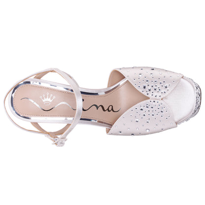 Nina Shoes Addison White Sandal Stiletto-Heel Platform