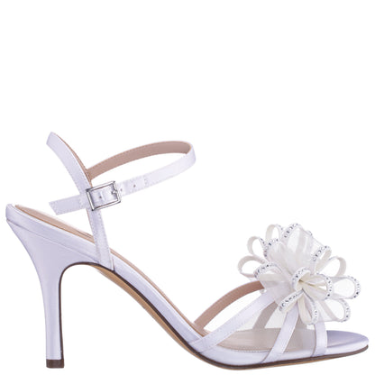 Nina Shoes Vayda White Ankle Strap High-Heel Sandals