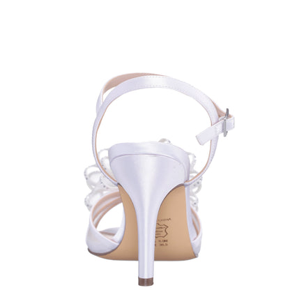 Nina Shoes Vayda White Ankle Strap High-Heel Sandals