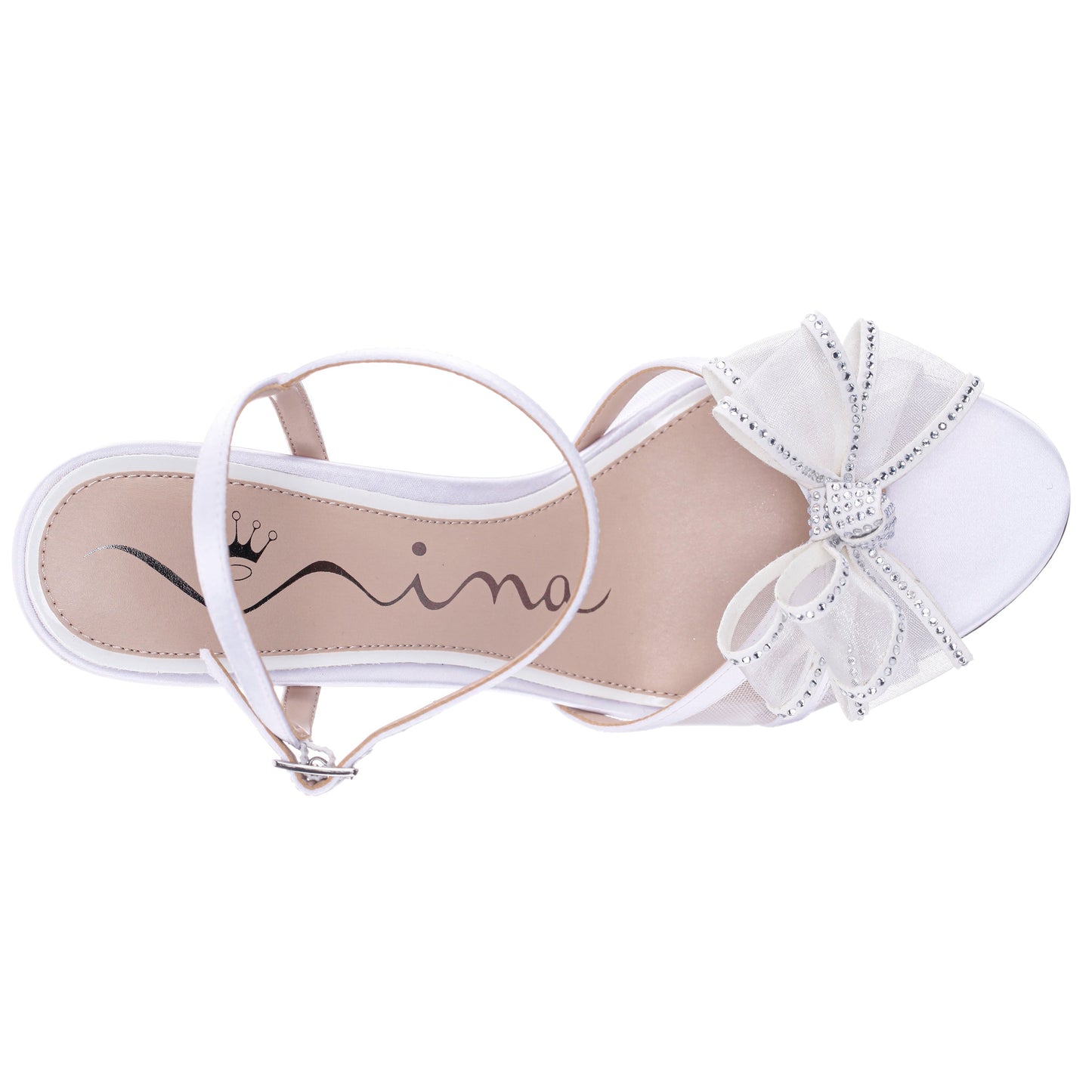 Nina Shoes Vayda White Ankle Strap High-Heel Sandals