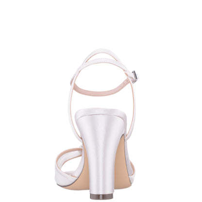 Nina Shoes Allyce White Block-Heel Sandals