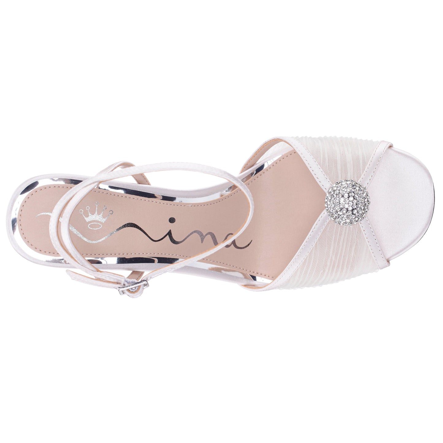 Nina Shoes Allyce White Block-Heel Sandals