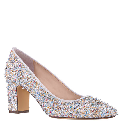 Nina Shoes Giovana Silver Block-Heel Pump