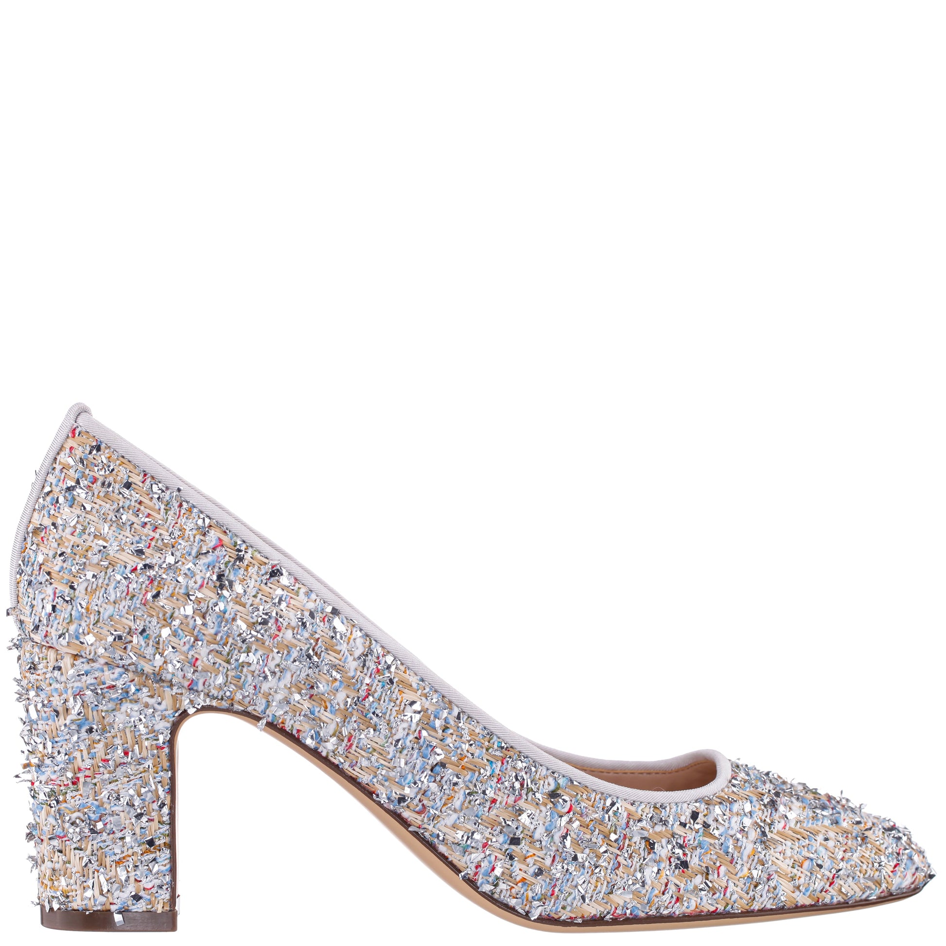 Nina Shoes Giovana Silver Block-Heel Pump