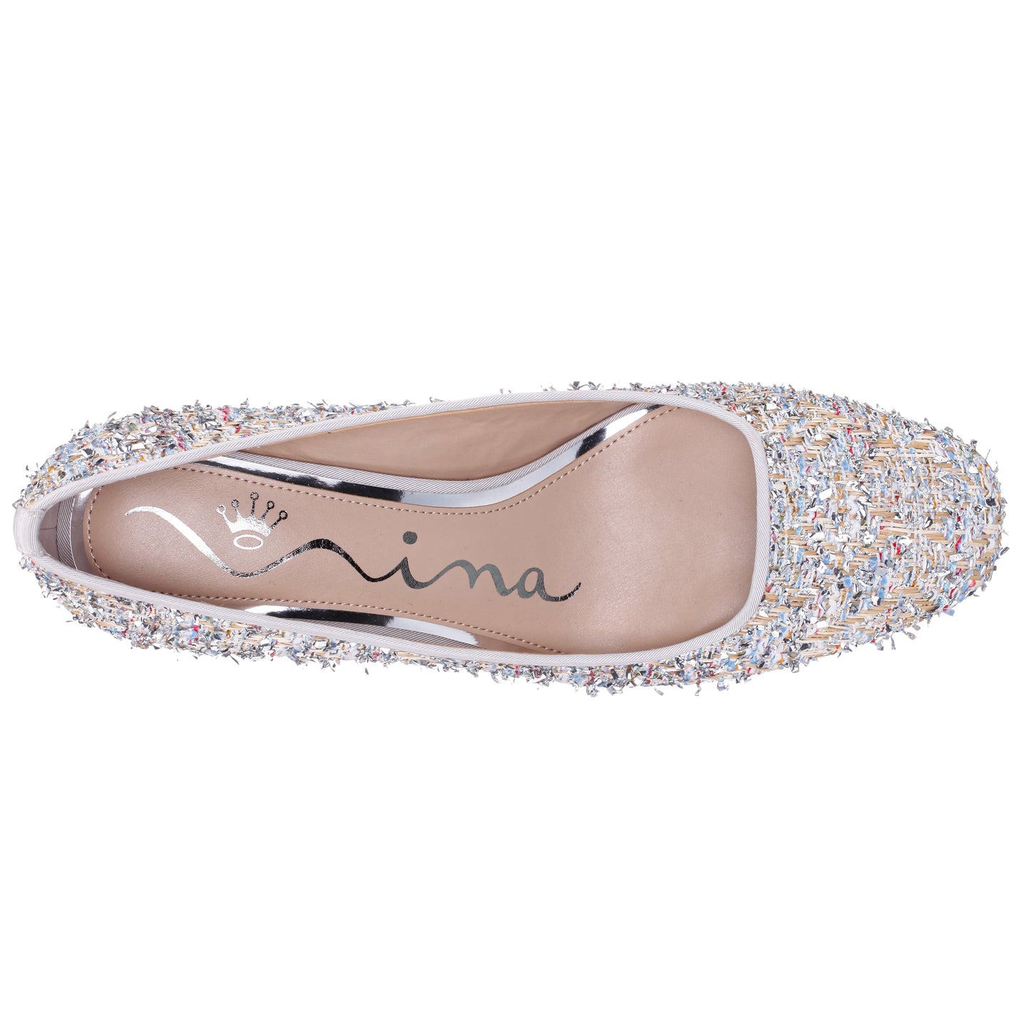 Nina Shoes Giovana Silver Block-Heel Pump