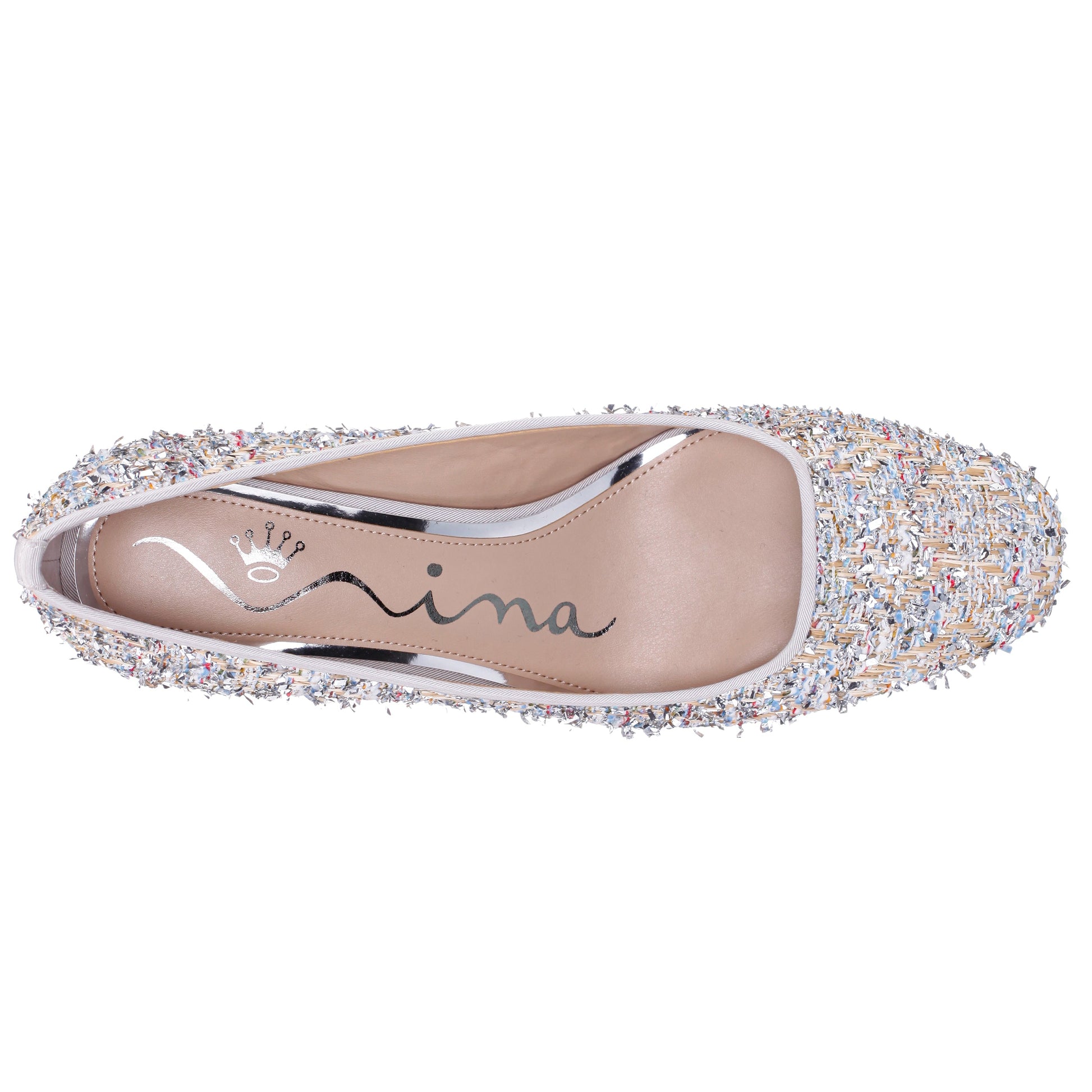 Nina Shoes Giovana Silver Block-Heel Pump