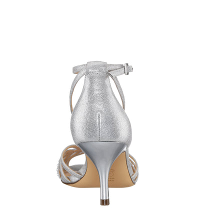 Nina Shoes Bellva Silver Metallic Mid-Heel Sandal