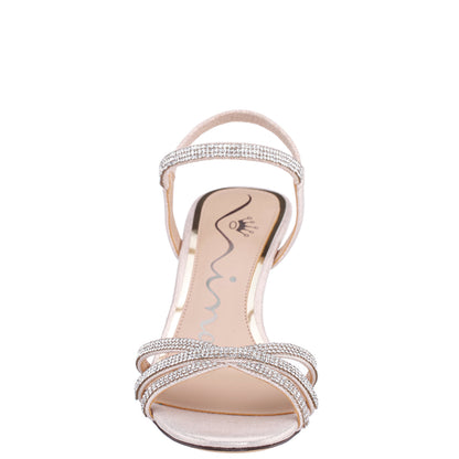 Nina Shoes Benarda Gold Sandal Mid-Heel