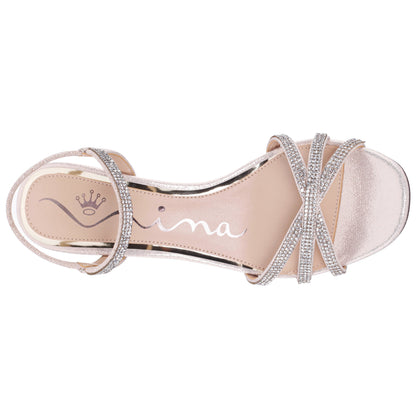 Nina Shoes Benarda Gold Sandal Mid-Heel