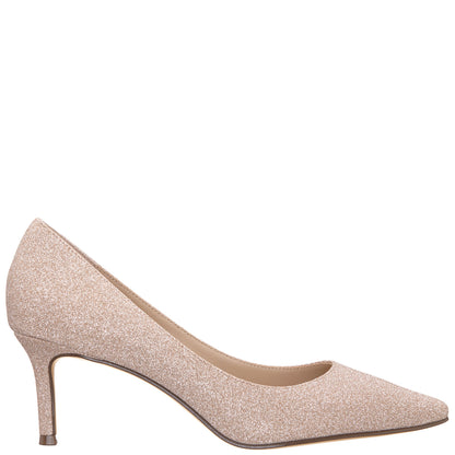 Nina Shoes Nina60 Nude Glitter Net Mid-Heel Classic Pump