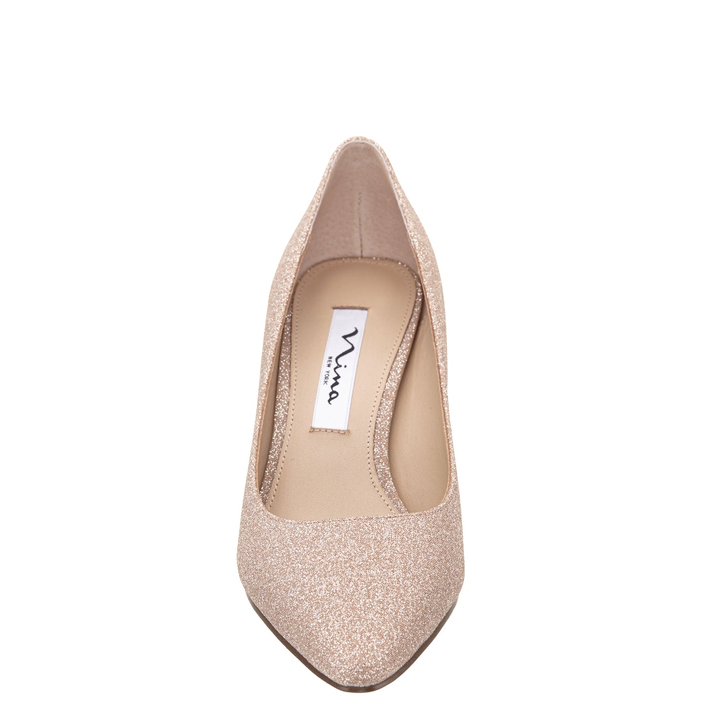 Nina Shoes Nina60 Nude Glitter Net Mid-Heel Classic Pump