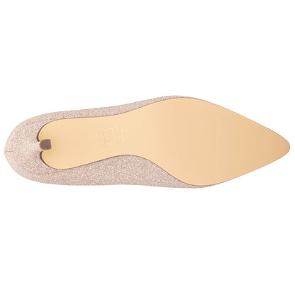 Nina Shoes Nina60 Nude Glitter Net Mid-Heel Classic Pump